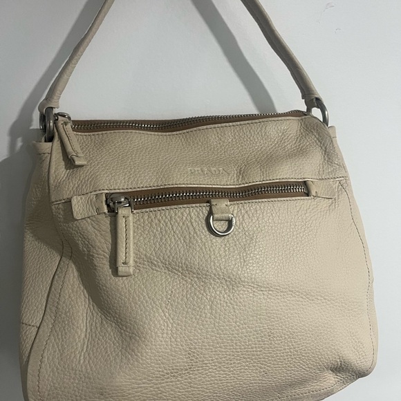 Prada Cream Leather Hobo Bag - Picture 7 of 12
